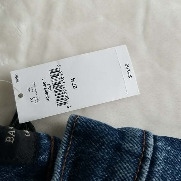 Banana Republic Curvy Slouch Jean's dark wash womens sz 4 sz 27 frayed cuff - Picture 5 of 7